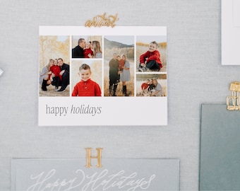 Customizable Canva template photo holiday card, printable minimalist Christmas card, photo custom Christmas card template, Christmas card