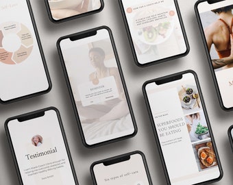 Wellness Coach Instagram Templates: Social Media Kit (Canva)