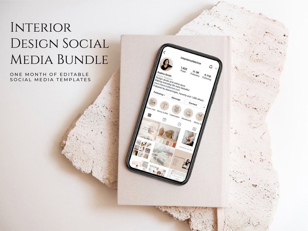 Interior Design Social Media Templates: Modern Canva Icons (editable ...