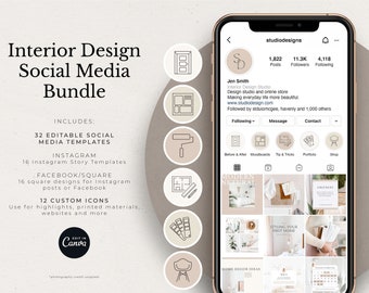 Interior Design Social Media Templates: Canva Bundle