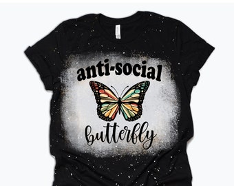 antisocial butterfly vintage, retro antisocial png, sublimation png, anti-social butterfly sublimation png, clipart, antisocial, shirt file,