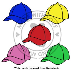Baseball Hat svg png Clipart | Colorful Cap Bundle for Cricut, Sublimation, DTF Prints, Kids Crafts, Custom Apparel, Small Biz Use