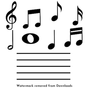 Music Notes svg png Clipart | Treble Clef & Sheet Music Symbols | DTF Print File for Crafters, Music Notes SVG, Music Notes PNG