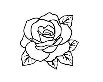 Rose Hand Drawn Sketch File Clip Art PNG SVG JPG Digital Download Art Card