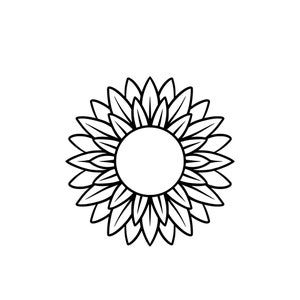 Sunflower svg, Flower svg, Outline Sunflower svg, Sunflower vector, Sunflower Clipart, popular, Cut Files, Cricut, Silhouette