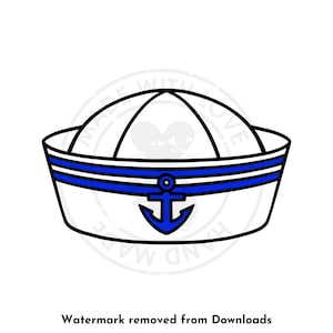 Sailor Hut svg png Clipart | Nautisches Anker-Hut-Design für Sublimations-, DTF-Druck- und Bastelprojekte | Einsatz in kleinen Unternehmen