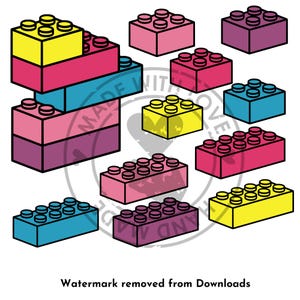 Building Blocks svg png Clipart | Colorful Brick Files for Cricut, Sublimation, DTF, Kids Party Decor, Toy Room Art & DIY Crafts, cut files