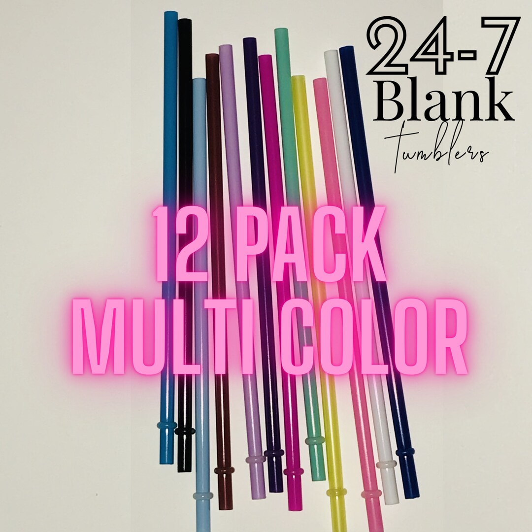 12 Pack Color Tumbler Straws Sublimation Tumblers Straw Set Etsy