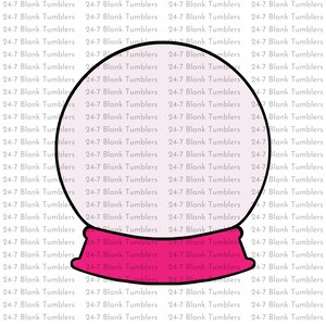 May include: A pink snow globe with the text "24-7 Blank Tumblers" repeated many times on a white background.
