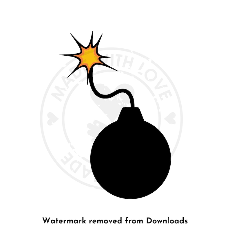 Bomb Clipart Svg Png | Cartoon Explosion Bomb Graphic for Sublimation ...