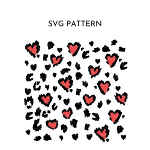 Leopard Print Heart svg, padrão digital svg, papel digital svg, padrão de coração svg, dia dos namorados svg, arquivos cortados, Cricut, silhueta