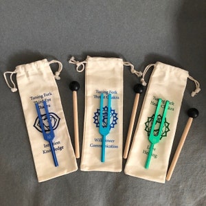 3 x Tuning Fork Gift Box Set DNA Repair 528 Hz, 639 Hz & 741 Hz Heart Throat Third 3rd Eye Chakra Sound Healing Solfeggio Frequency Therapy