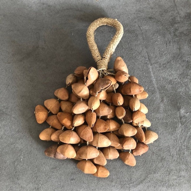 Seed Shell Shaker Cha Cha Nut Trickling Water Sounds Natural Handmade Bell Percussion Sound Therapy Healing Ethnic Tribal Cabalonga image 1