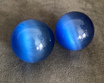 Set of Tiger Eye Blue Stress Balls Chinese Health Baoding Balls Pair Meditation Relaxation Yin Yang Chi Sphere Hand Massage / Yoga Supplies