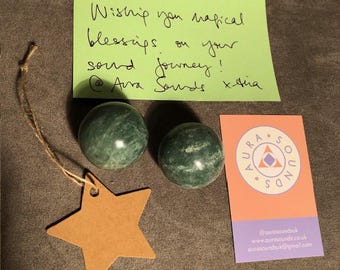 Grüne Marmor Stressbälle Geschenk Set Chinesische Gesundheit Baoding Balls Paar Meditation Entspannung Yin Yang Chi Handmassage Zen Yoga Achtsamkeit