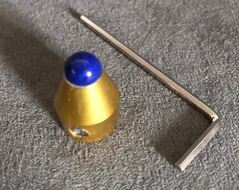 Lapis Lazuli Tuning Fork Gem Foot Point Gold Attachment Weighted Unweighted Frequency Sound Healing Therapy Yoga Chakra Balancing Meditation