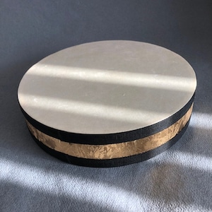 Ocean Drum Sound Healing Gift Box: 10&quot; Inch Goat Skin Birch Wood Frame, Angel Tuning Fork 4160 Frequency, Chakra Gem Beaded Bracelet Therapy