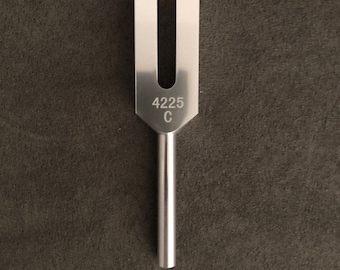 Angel Tuning Fork 4225Hz Metallic Silver Colour Crystal Gateway to Angelic Kingdom Sound Healing Therapy