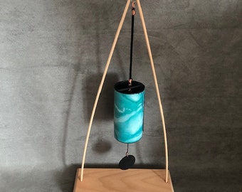 Support de carillons éoliens Support d'affichage en bois massif Support d'affichage naturel minimal pour carillon en bambou thérapie sonore guérison Yoga musique méditation relaxante