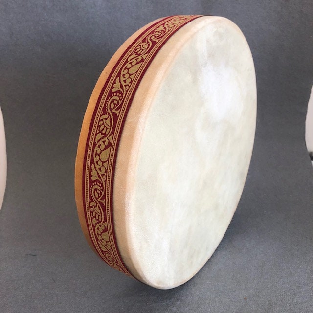 Ocean Drum 10 Inch 25cm Birch Wood Frame Goatskin Hand Held
