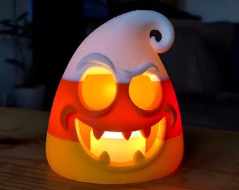 Candy Corn Lantern With LED Tea light - Spooky Halloween Decor