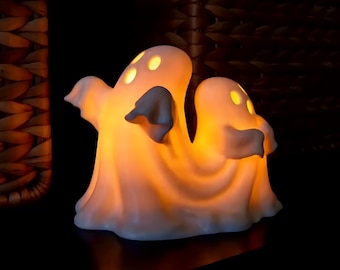 Two Ghost Lantern With LED Tea light - Spooky Halloween Decor
