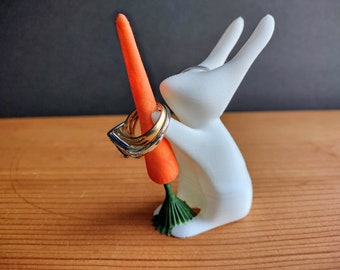 Bunny Ring Holder - Unique Ring Stand for Ring Display - 3D printed and Hand Painted