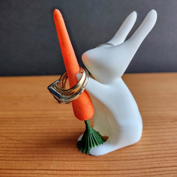 Bunny Ring Holder - Unique Ring Stand for Ring Display - 3D printed and Hand Painted