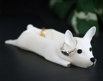 Dog Ring Dish -  Unique Ring Holder for Ring Display - Cute Dog Engagement Gift Personalized Ring Holder - 3D printed plastic