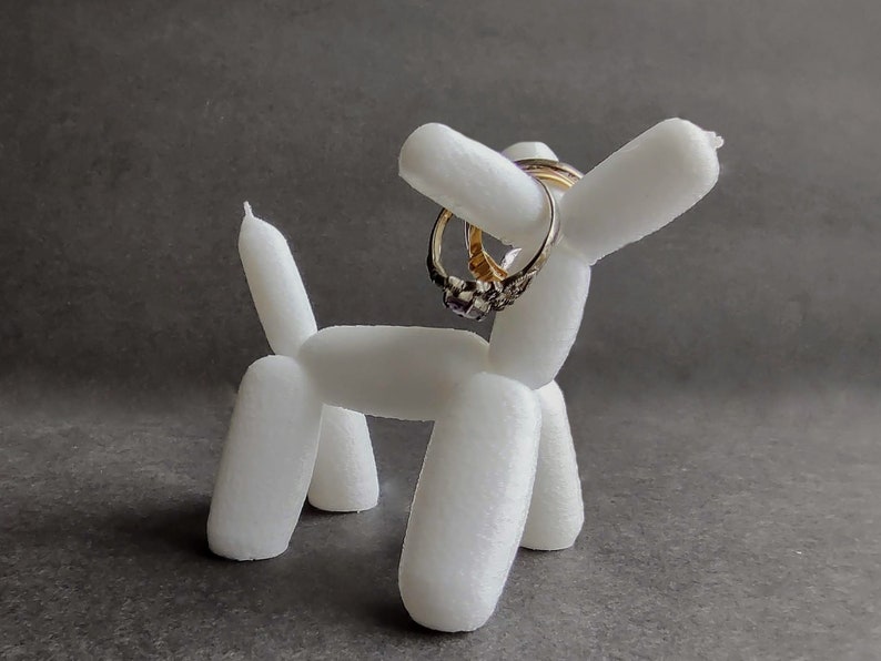 Balloon Animal Dog Ring Holder - Unique Ring Stand for Ring Display - 3D printed image 4