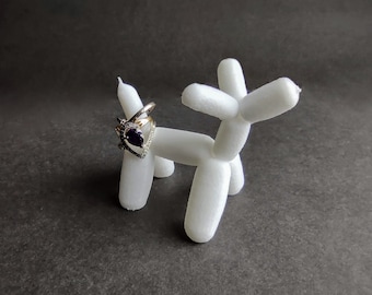 Balloon Animal Dog Ring Holder - Unique Ring Stand for Ring Display - 3D printed
