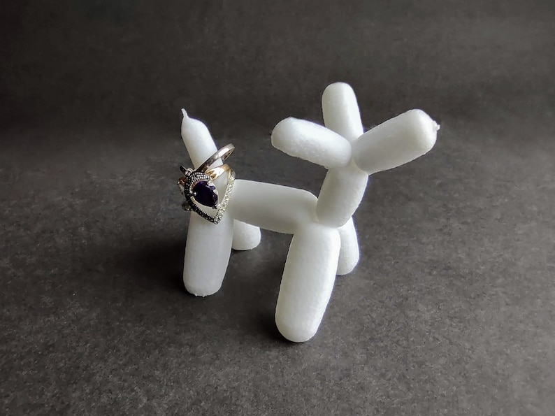 Balloon Animal Dog Ring Holder - Unique Ring Stand for Ring Display - 3D printed image 1