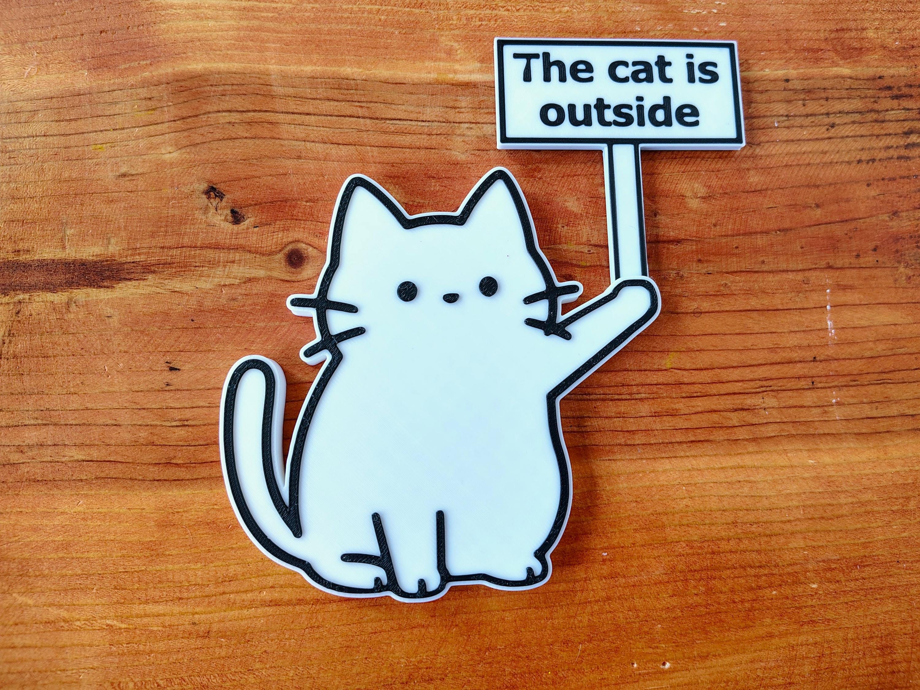 Cat is Inside or Outside Door Sign, 3D Printed Pet Tracker for Cats ...