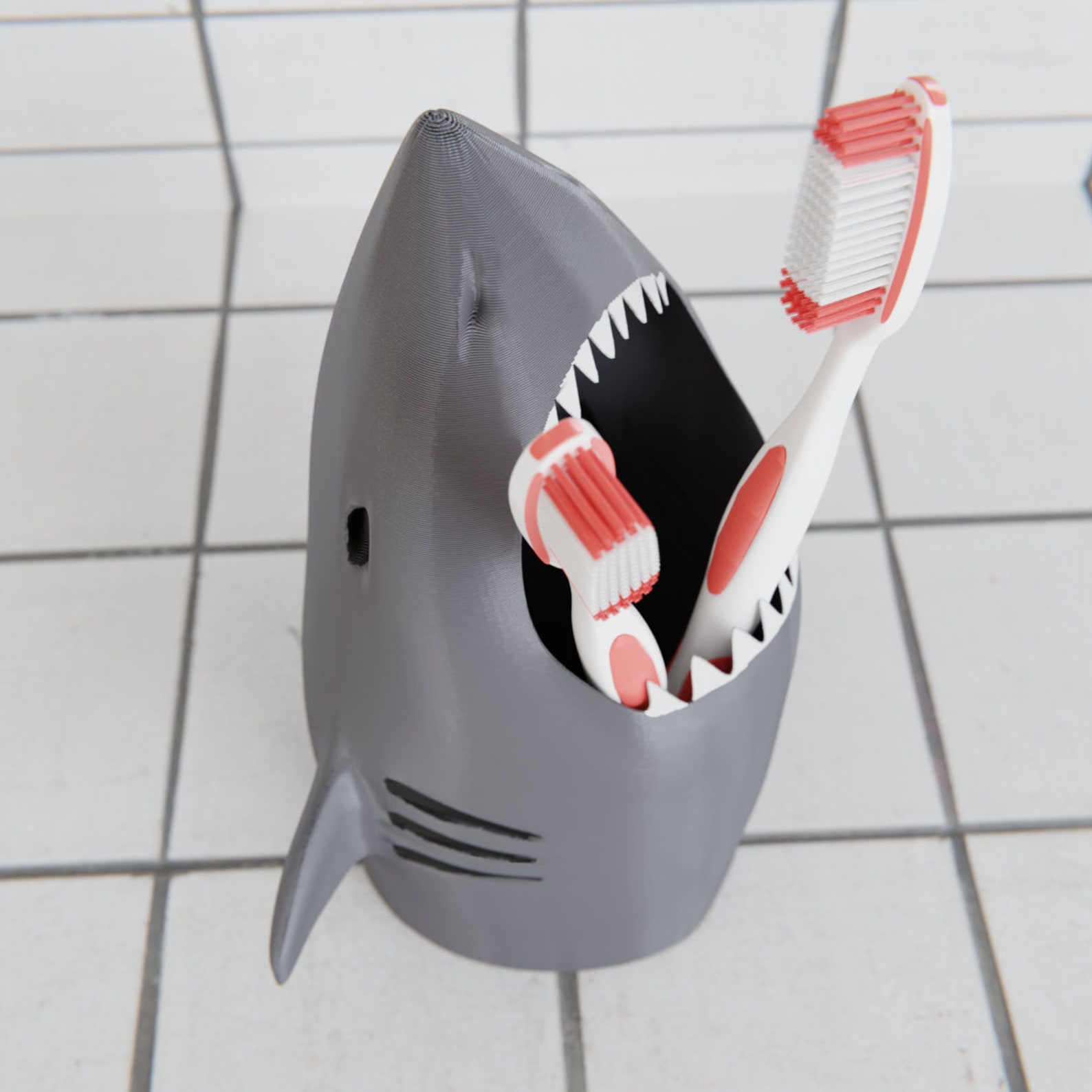Shark Toothbrush Holder 3D Printed and Hand Painted Kids Etsy