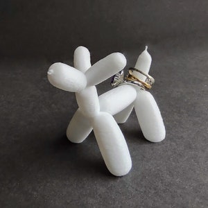 Balloon Animal Dog Ring Holder - Unique Ring Stand for Ring Display - 3D printed image 2
