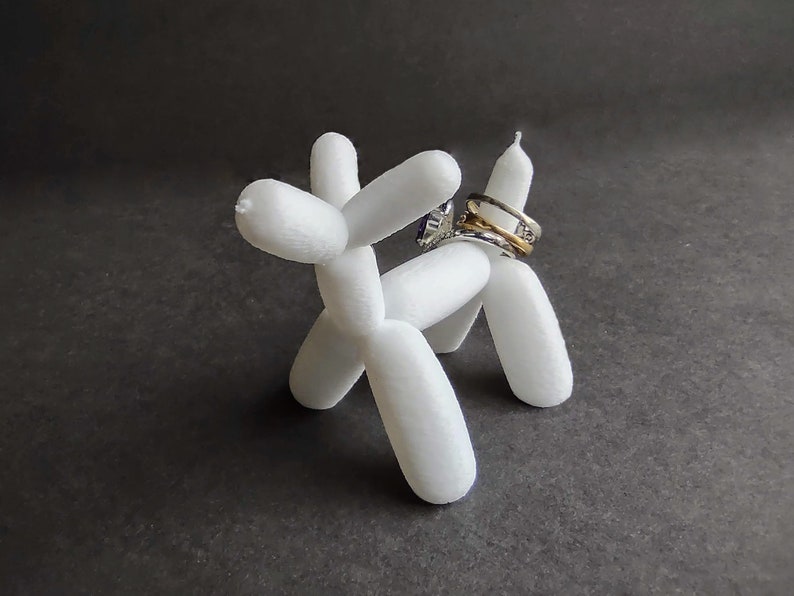 Balloon Animal Dog Ring Holder - Unique Ring Stand for Ring Display - 3D printed image 2