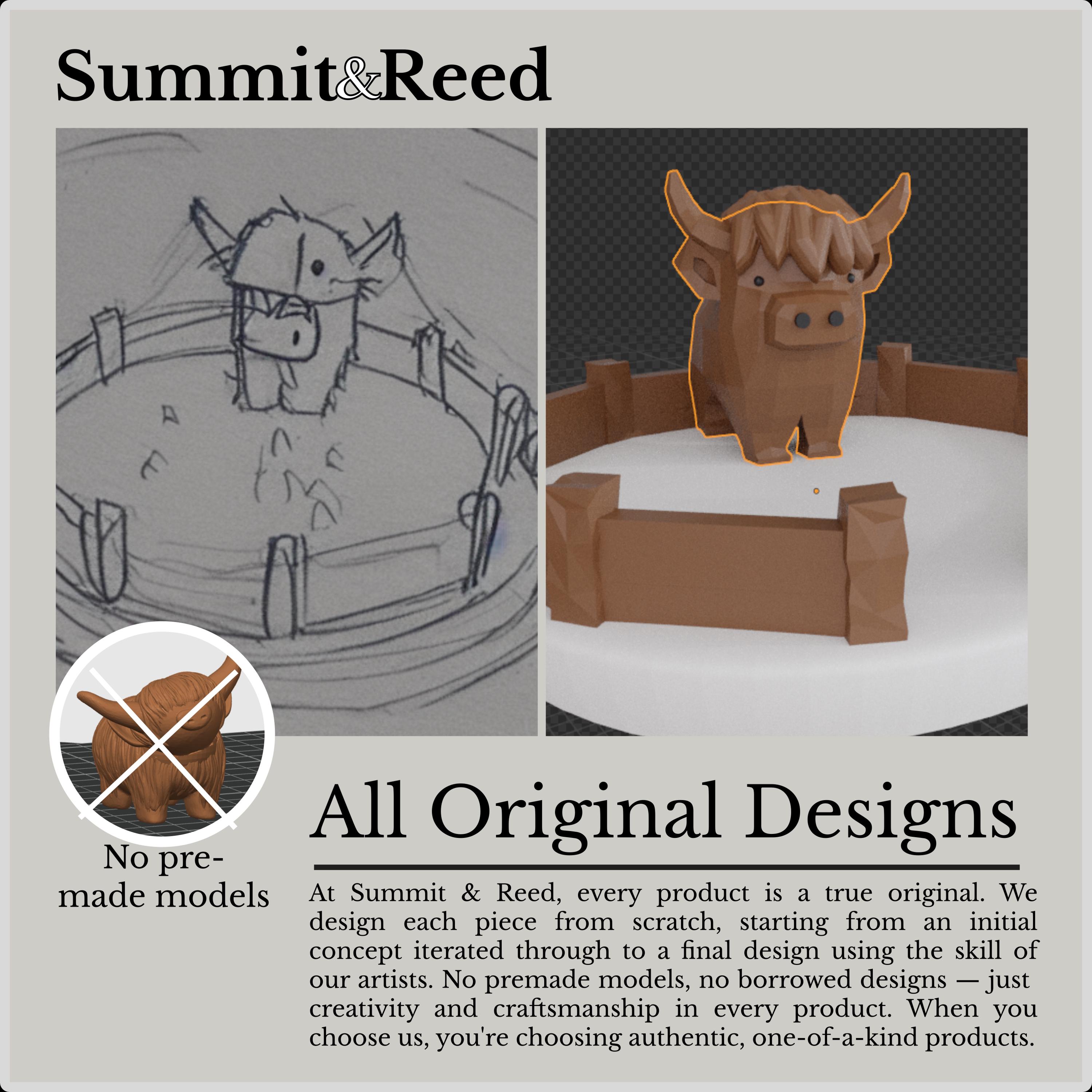 Highland Cow Ring Dish - Unique Cute Ring Holder for Ring Display - Highland Cow Decor Gift Ring Organizer- 3D printed plastic
