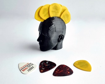 Guitar Pick Holder - Mohawk Head Pick Stand - Gift for Guitarist -Gift for Musician -3D Printed
