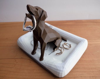 Dog Ring Holder with Dog Bed Ring Dish - Unique Ring Holder for Ring Display - Engagement Gift Personalized Ring Holder - 3D printed plastic