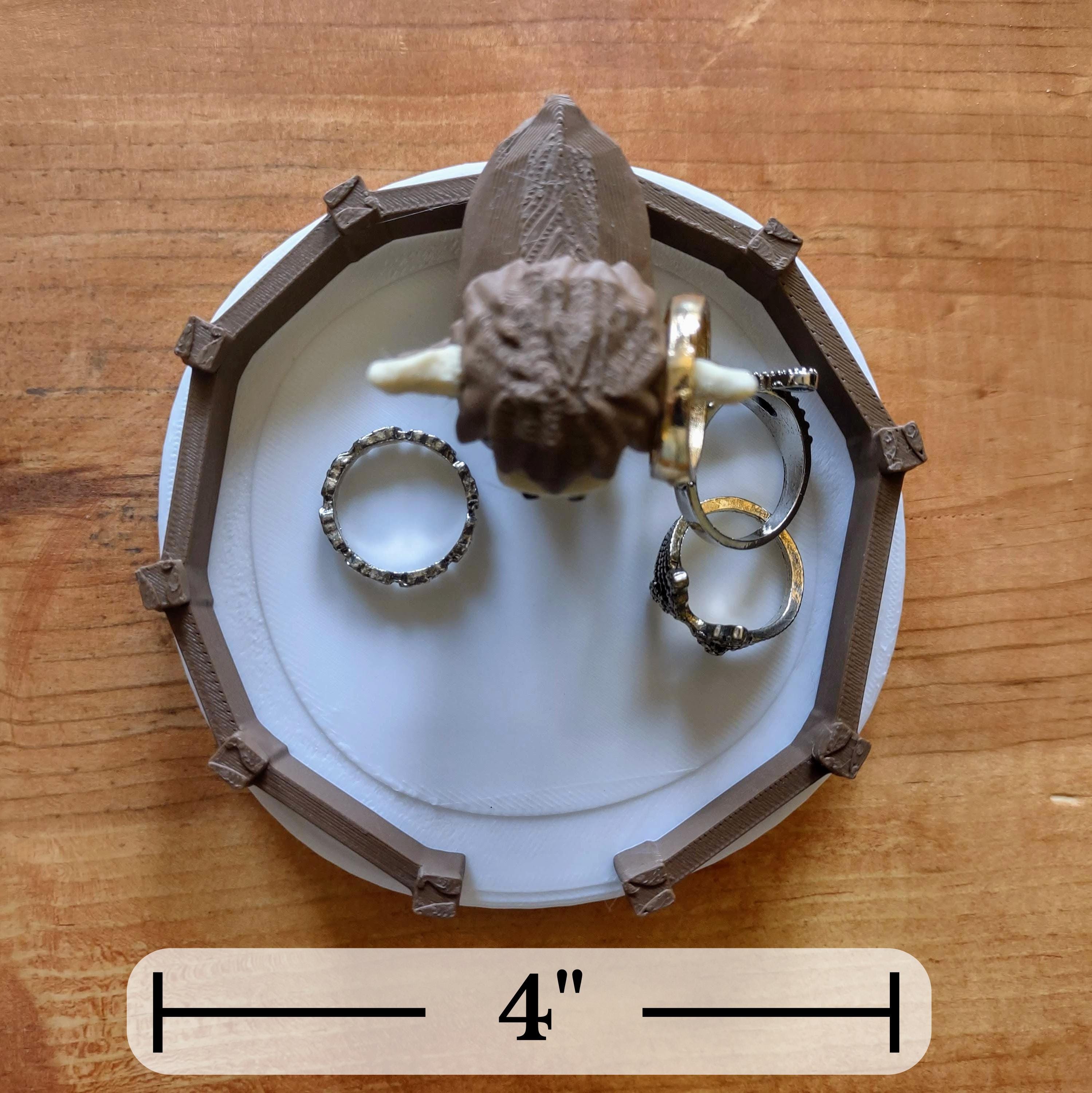 Highland Cow Ring Dish - Unique Cute Ring Holder for Ring Display - Highland Cow Decor Gift Ring Organizer- 3D printed plastic