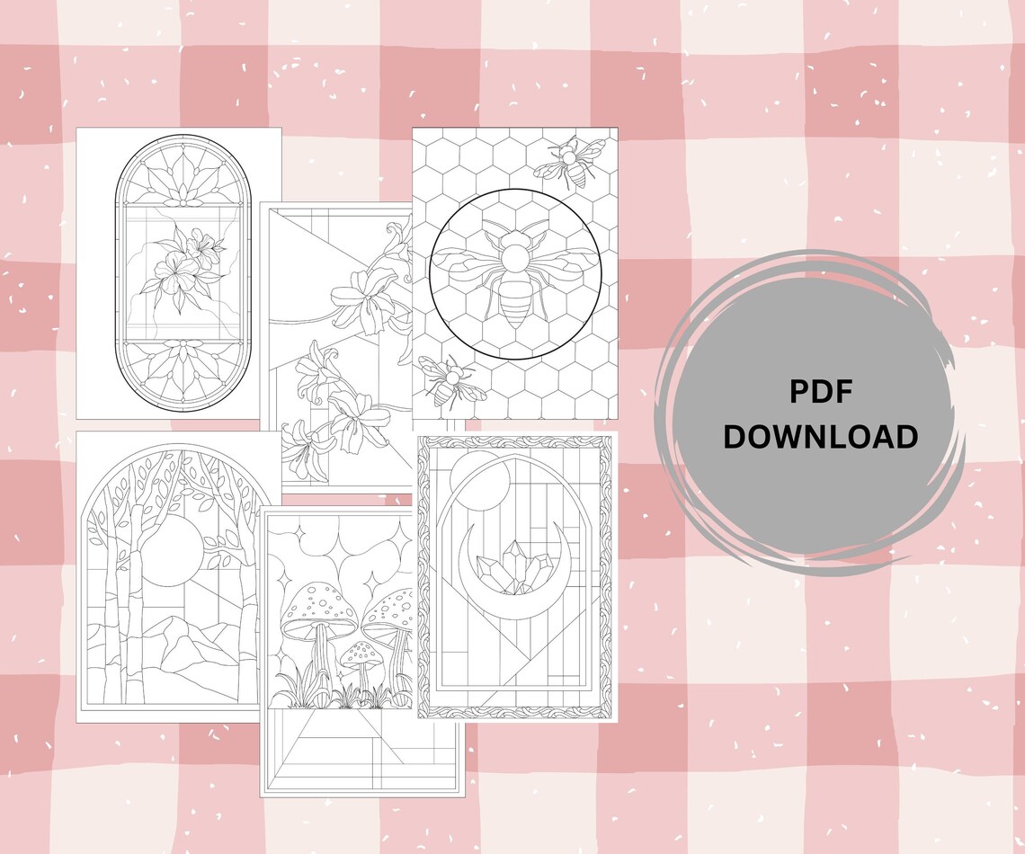Stained Glass-inspired Coloring Sheets | Digital Download - Printable ...