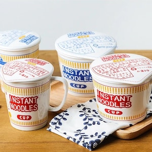 Tazas de fideos instantáneos con tapa / Taza para sopa / amante del ramen / Taza de fideos japonesa imagen 2