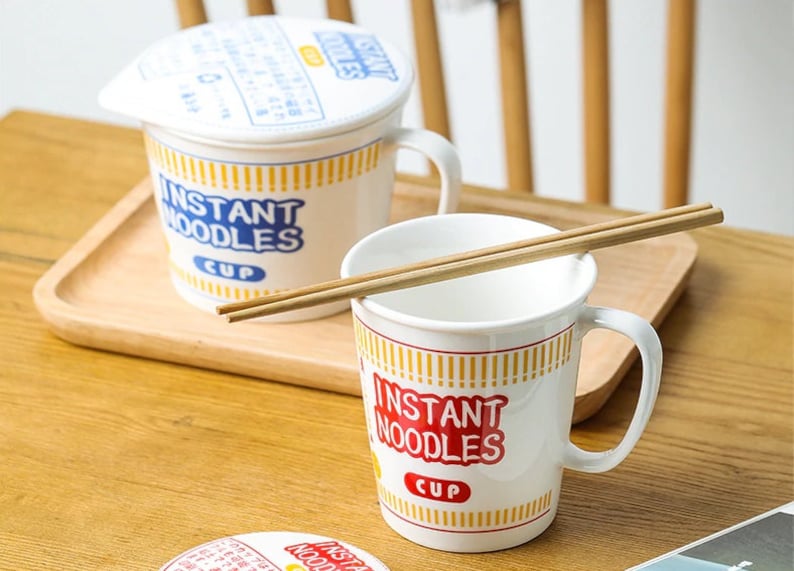 Tazas de fideos instantáneos con tapa / Taza para sopa / amante del ramen / Taza de fideos japonesa imagen 3