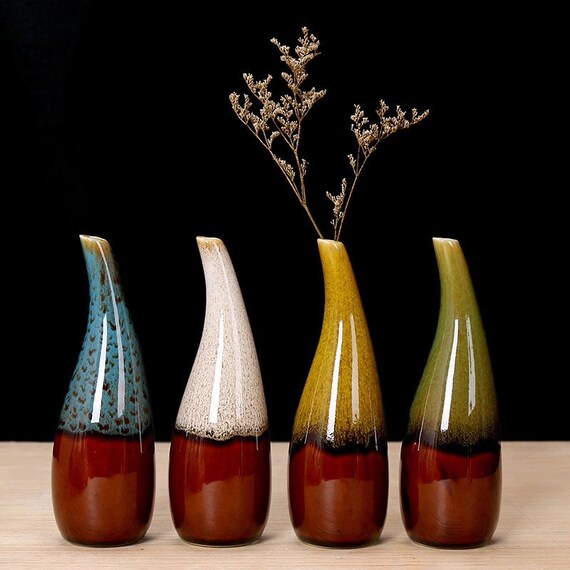 Mini vase en céramique multicolore Vases hydroponiques Etsy