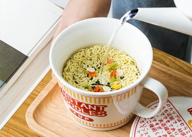 Instant noodle Mugs with Lid Mug for Soup ramen lover Japanese noodle Mug image 5