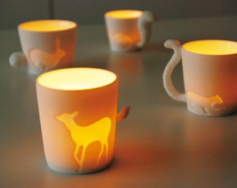 Animal Ceramic Mug | Handmade Mug | Tail Handle Coffee Mug | Tea Cup | Animal Lover | Birthday Gift | Ideal Gift