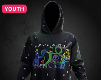 CHAPTER 2 New characters Youth Rainbow Friends inspired all over print hoodie Small to Extra Large