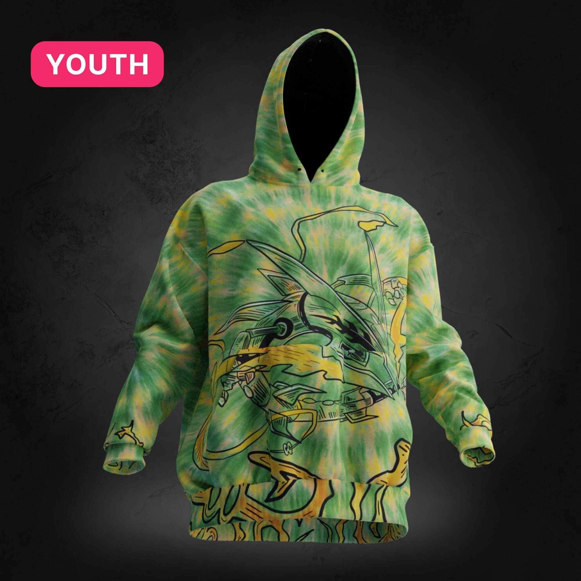 RIZE 雷図 大和ROCKパーカー Lサイズ YOUTH S-XL Rayquaza Inspired Tie-dye All Over Print Hoodie - Etsy