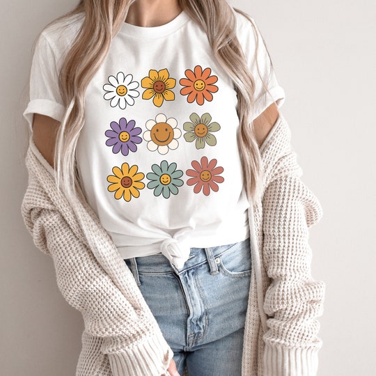 Disover smiley flower hippie shirt
