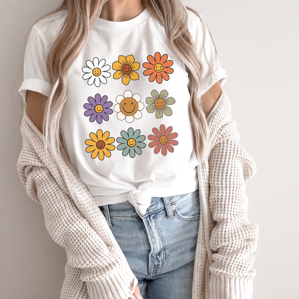 Discover smiley flower hippie shirt